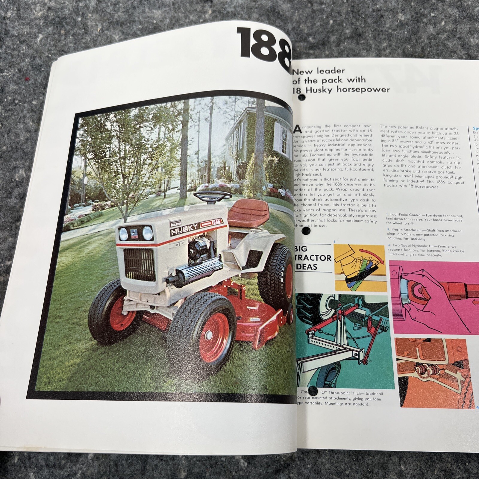 Bolens Husky Big Tractor Full Color Brochure 1886 1477 1476 1256 1054 853 813