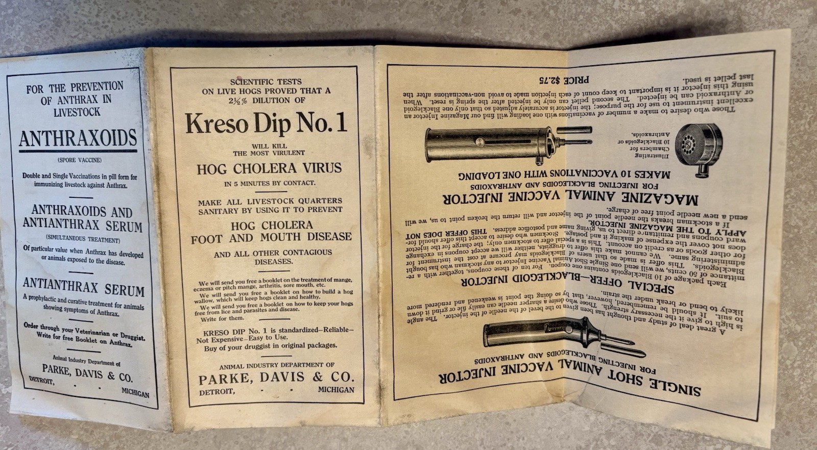 1918 Blackleg Vaccine Davis & Company Blacklegoids Advertising Brochure