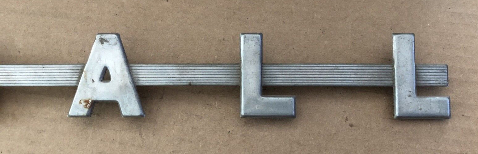 Vintage IH FARMALL Tractor Aluminum Metal Emblem Script INTERNATIONAL HARVESTER