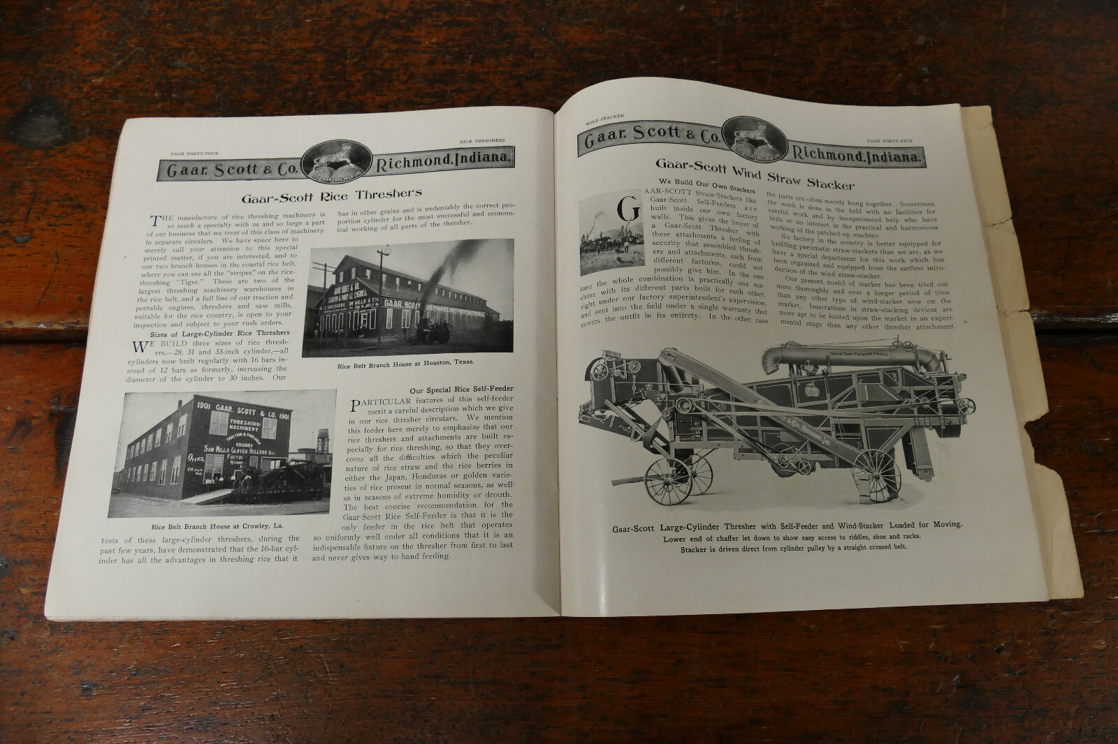 RARE Antique Original 1908 Gaar Scott & Co Tiger Threshing Line Tractor Catalog