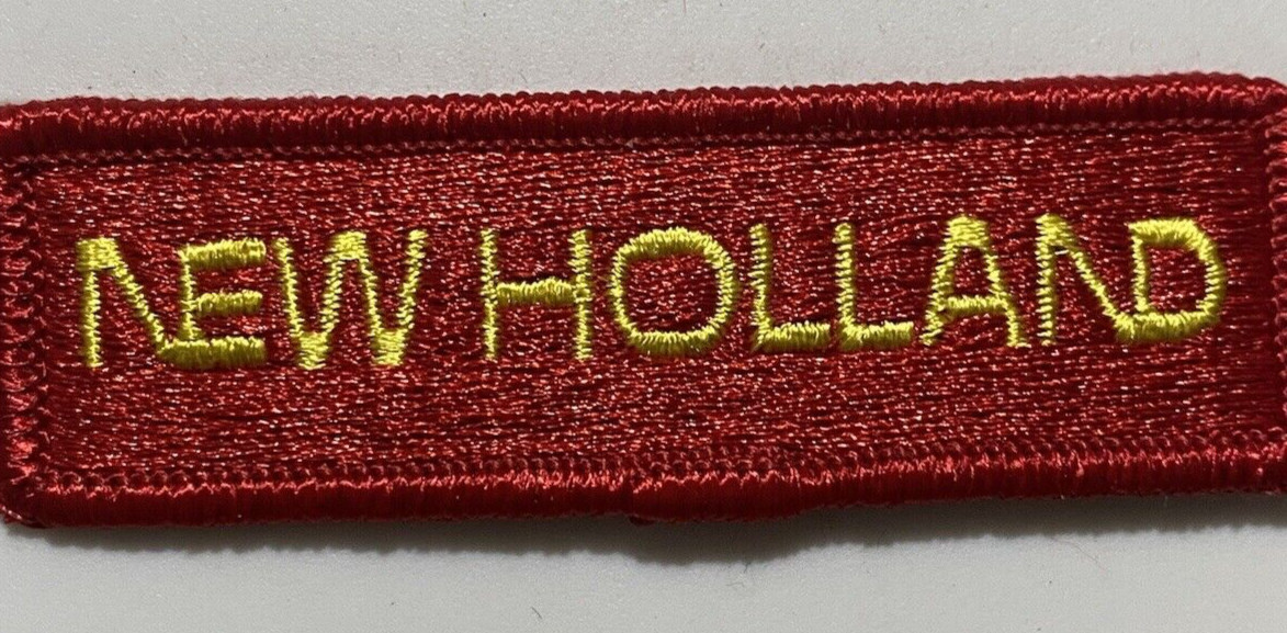 New Holland Tractors Combine Harvesters Red Yellow Lettering Embroidered Patch