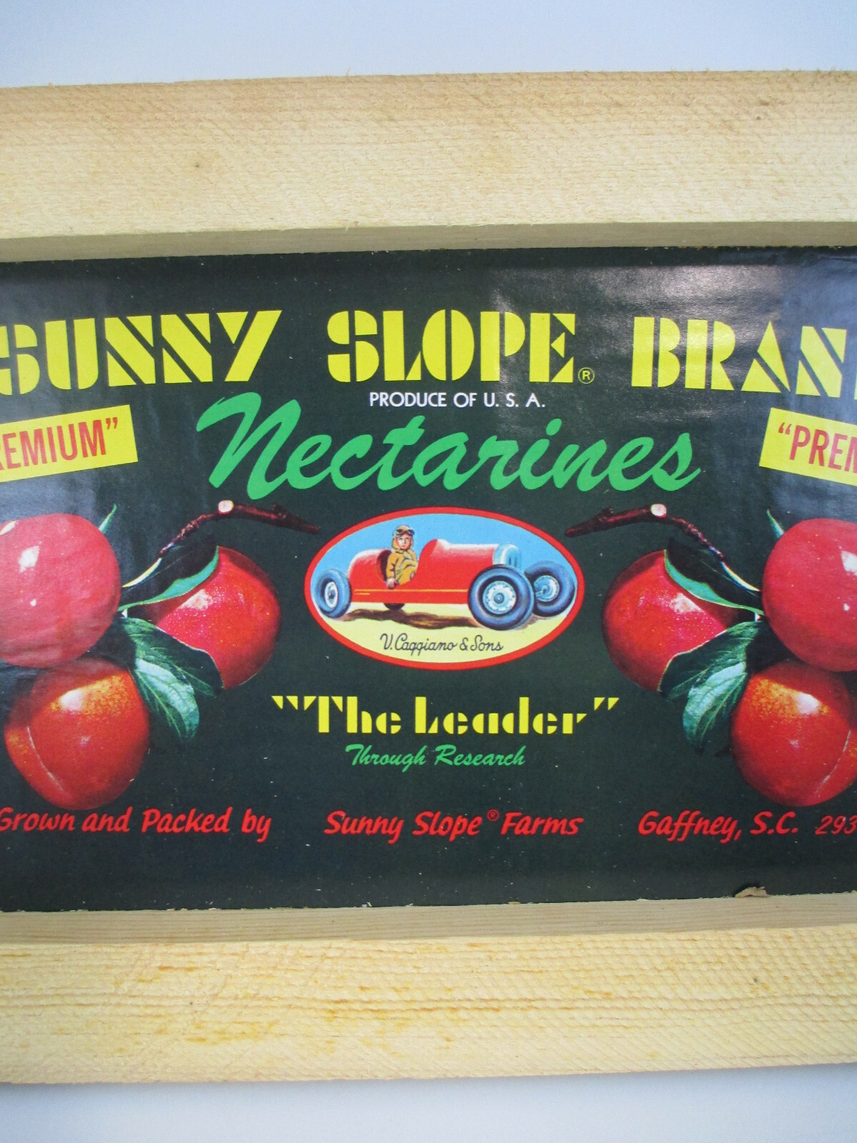 Sunny Slope Nectarines Unassembled Crate End Original wood