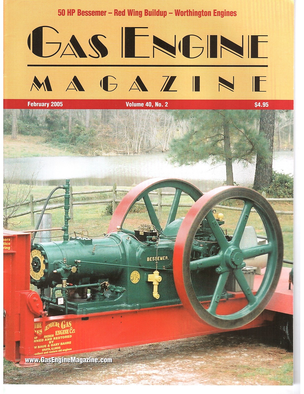 Dunn Engine, 50 HP Bessemer, Webster Magnetos, Scale 5 HP Red Wing – Worthington