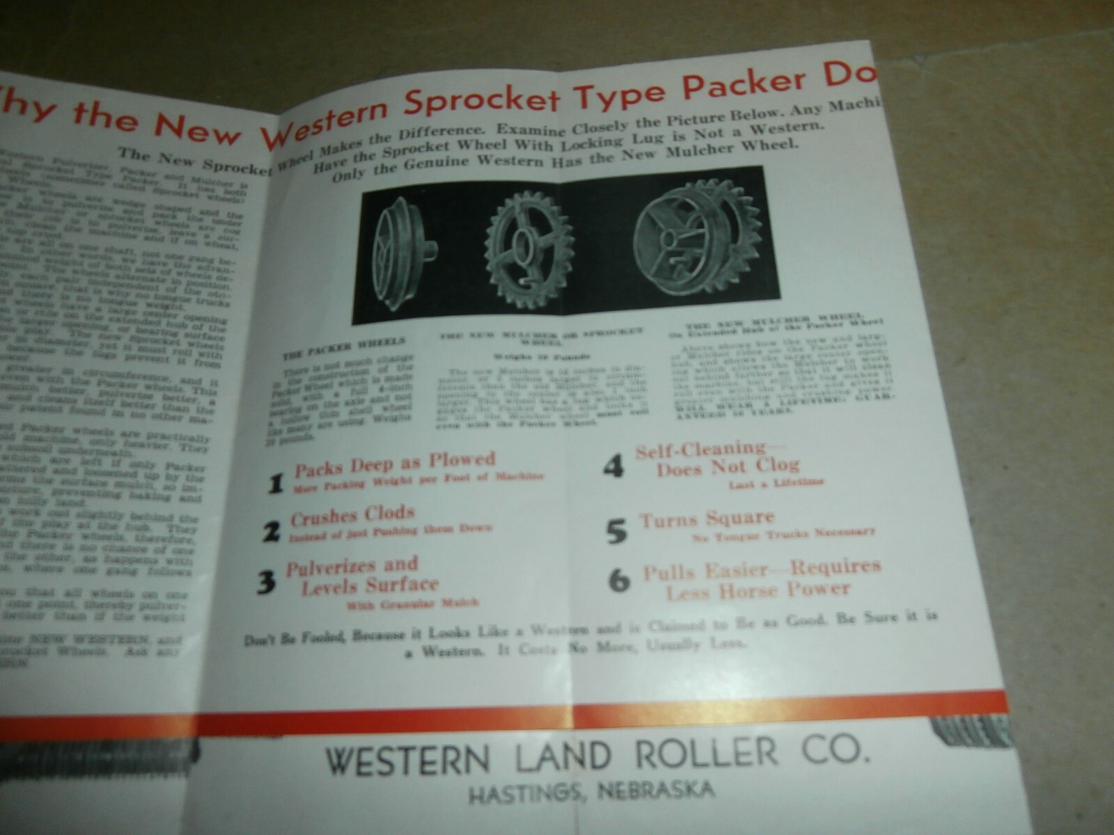 Vintage New Western Sprocket Packer Mulcher Brochure Frick Co Waynesboro PA
