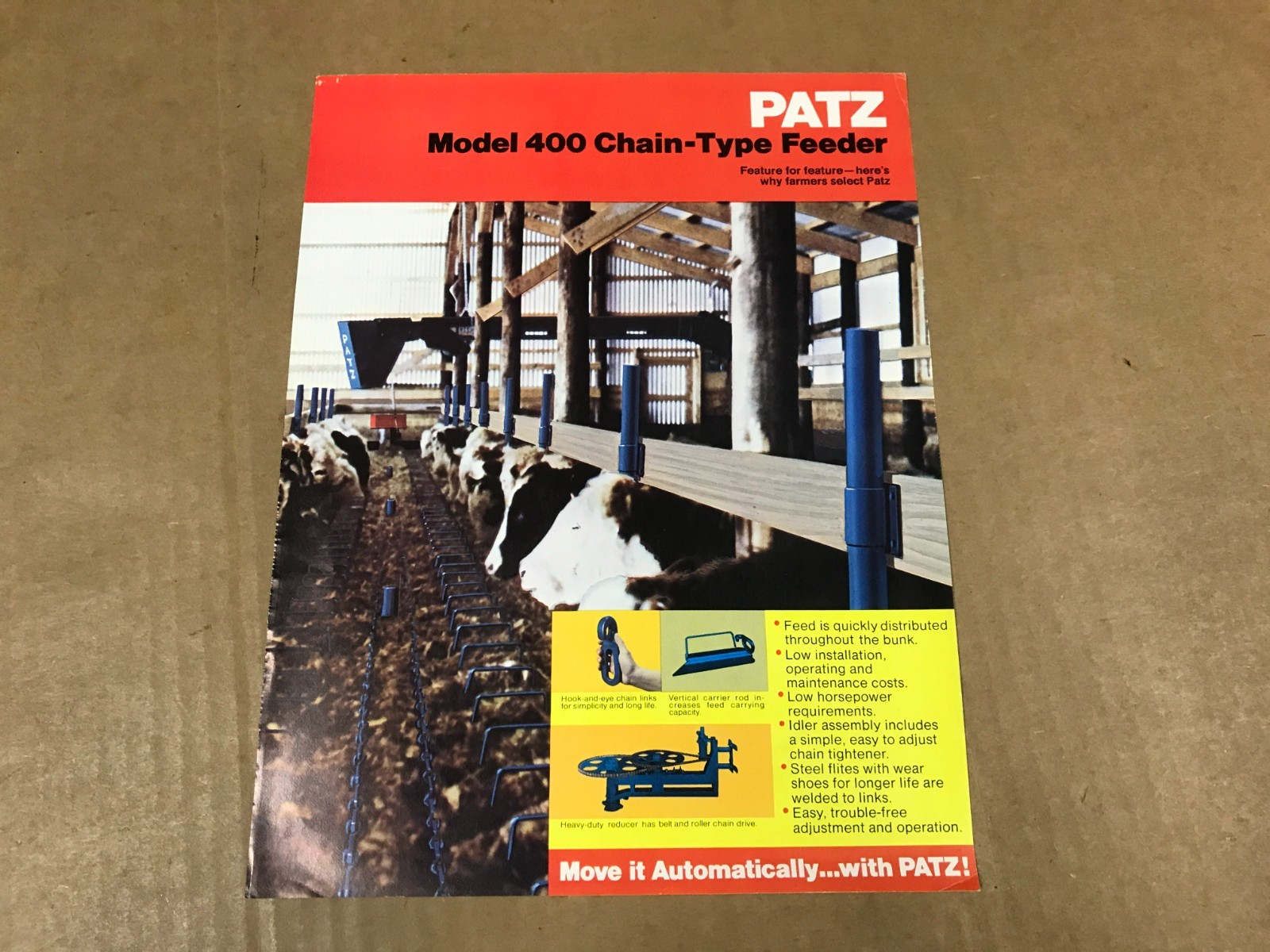 Vintage PATZ – Model 400 Chain-Type Feeder – Sales Flyer