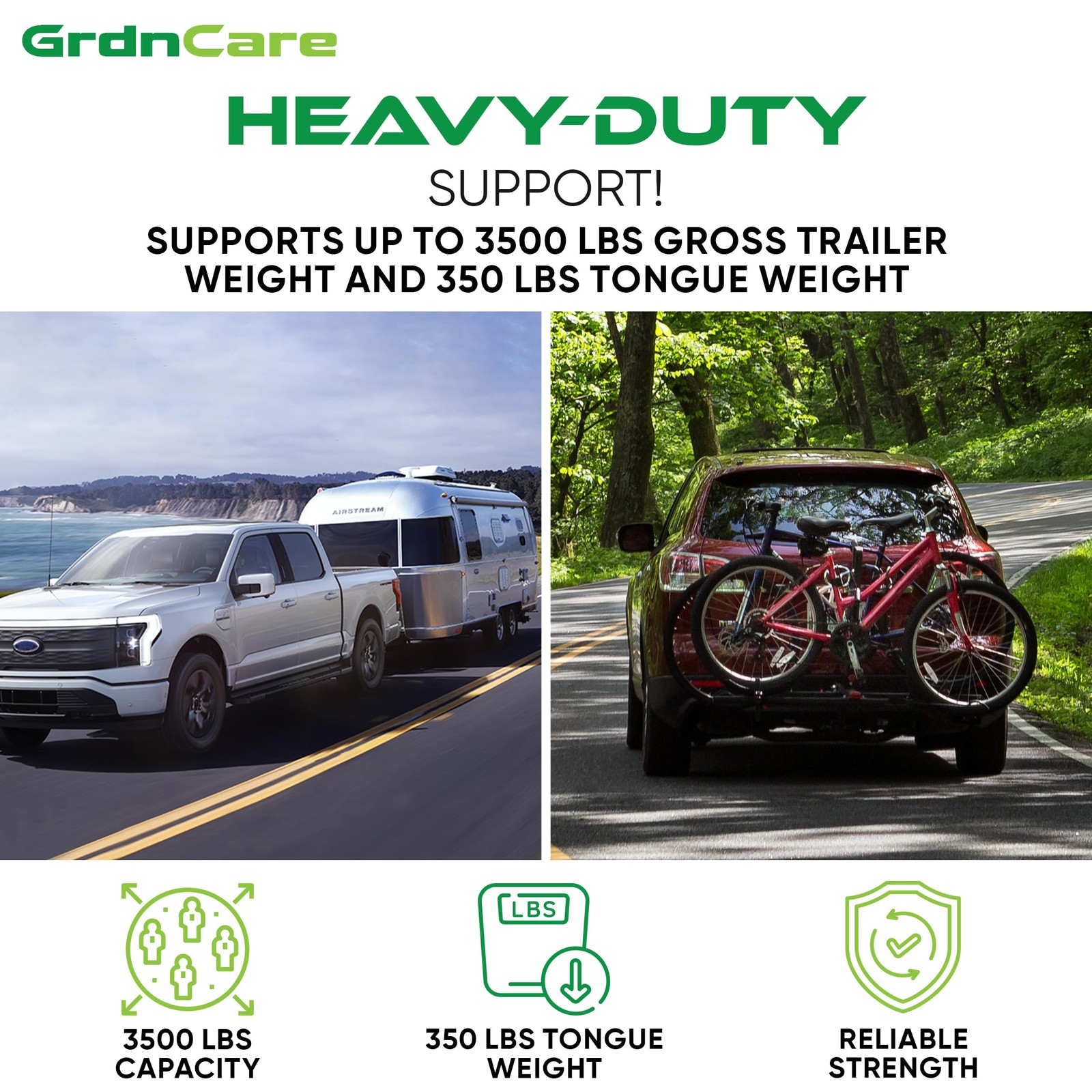 GrdnCare Heavy-Duty 10&Prime; Trailer Hitch Extender for 2-Inch 10 Inch, Black