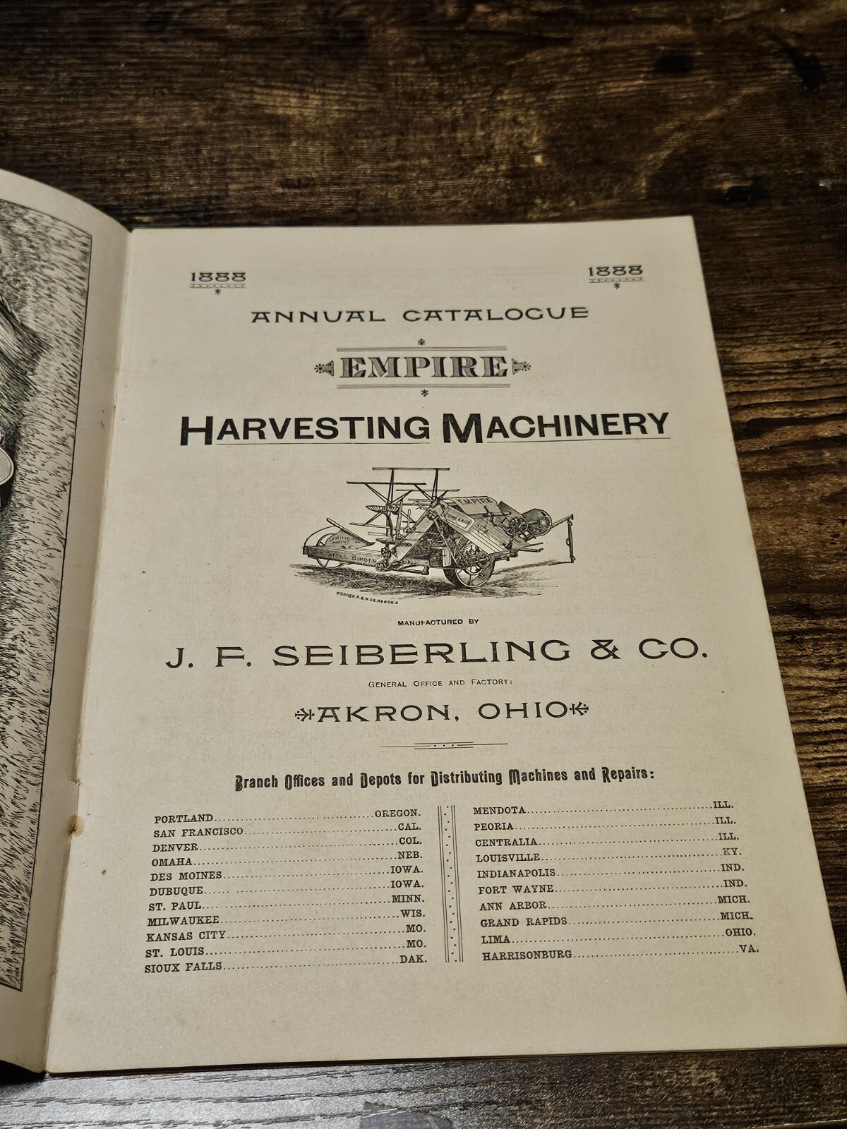 Rare 1888 Empire Harvesting Machinery Catalog Akron Ohio Farming Tractor