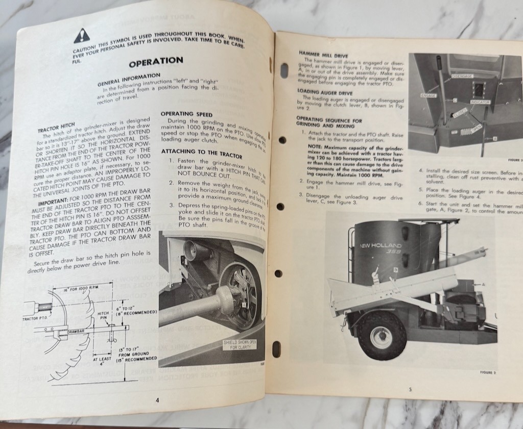 New Holland Owner&rsquo;s Operator&rsquo;s Manual 359 Grinder Mixer