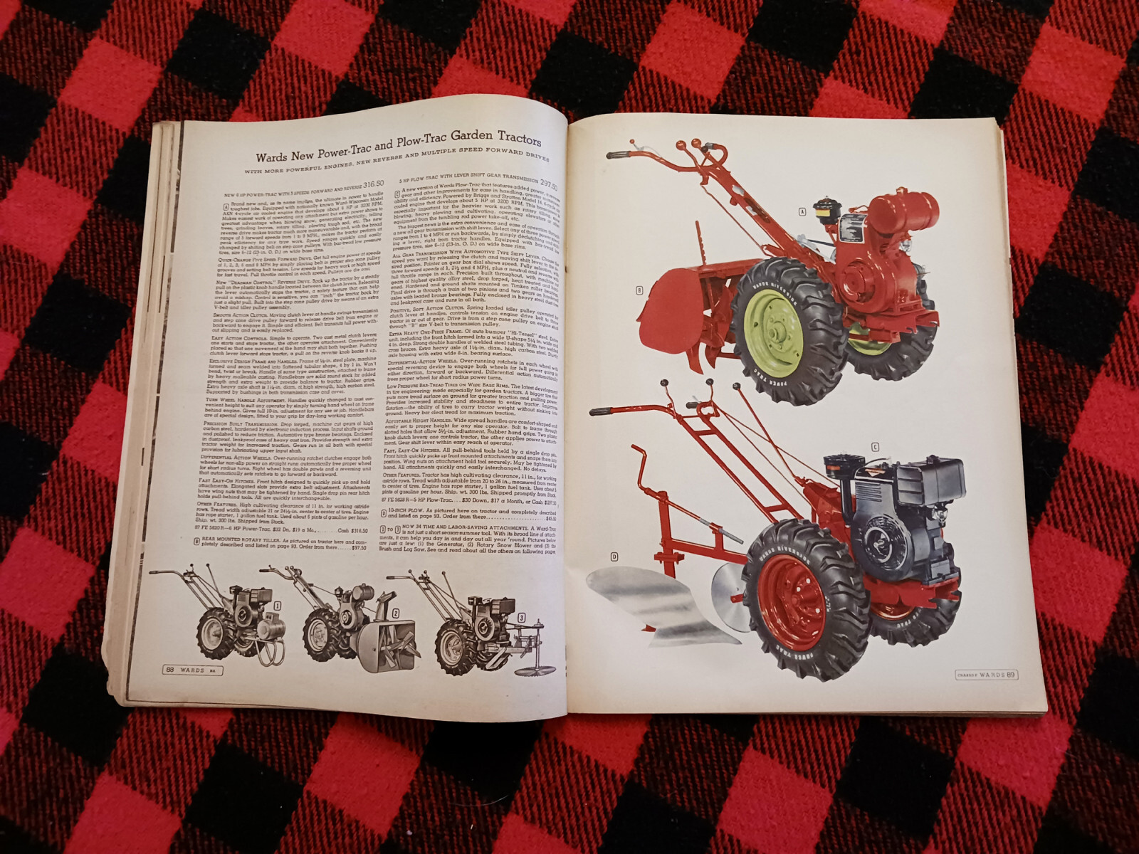 1953 Montgomery Ward Farm Catalog Wards Hoe Plow Trac Garden Tractor
