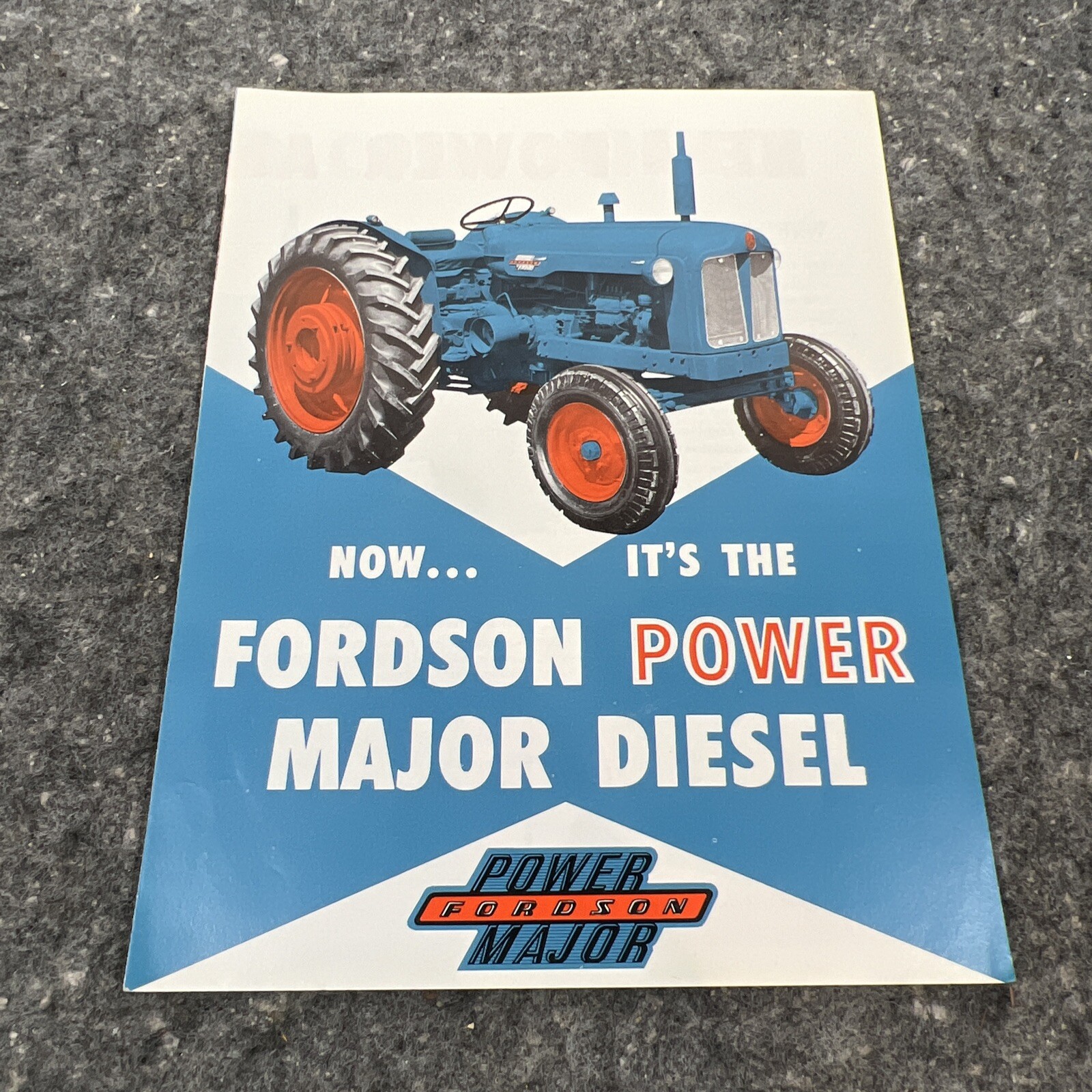 Original FORDSON POWER MAJOR DIESEL Sales Brochure – 4 PAGES – 1958