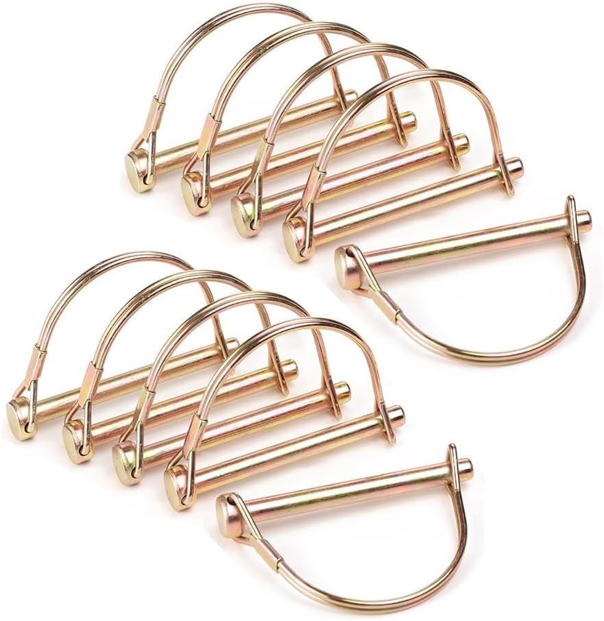10 Pack 1/4×4 Inch Trailer Coupler Pin Set, Heavy Duty Locking Pin Secure Tow…