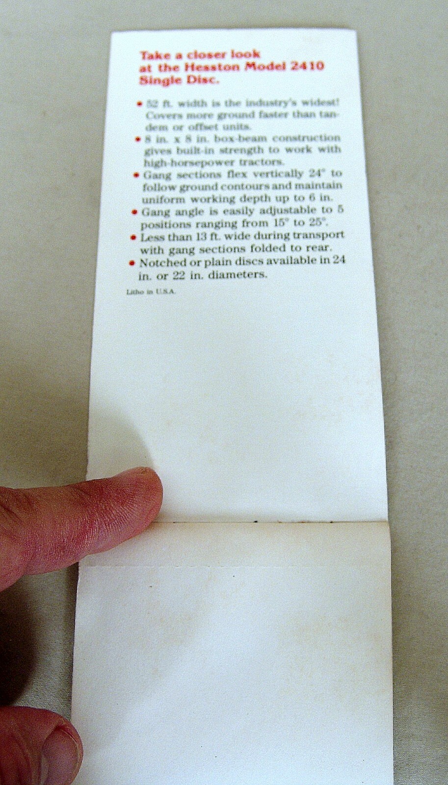 Vintage Hesston Corporation January 1978 Pocket Note Pad – UNUSED!