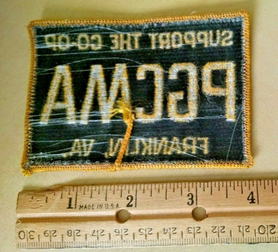 PGCMA PATCH FRANKLIN VA SUPPORT CO-OP PEANUT GROWERS COOPERATIVE BROWN USED.