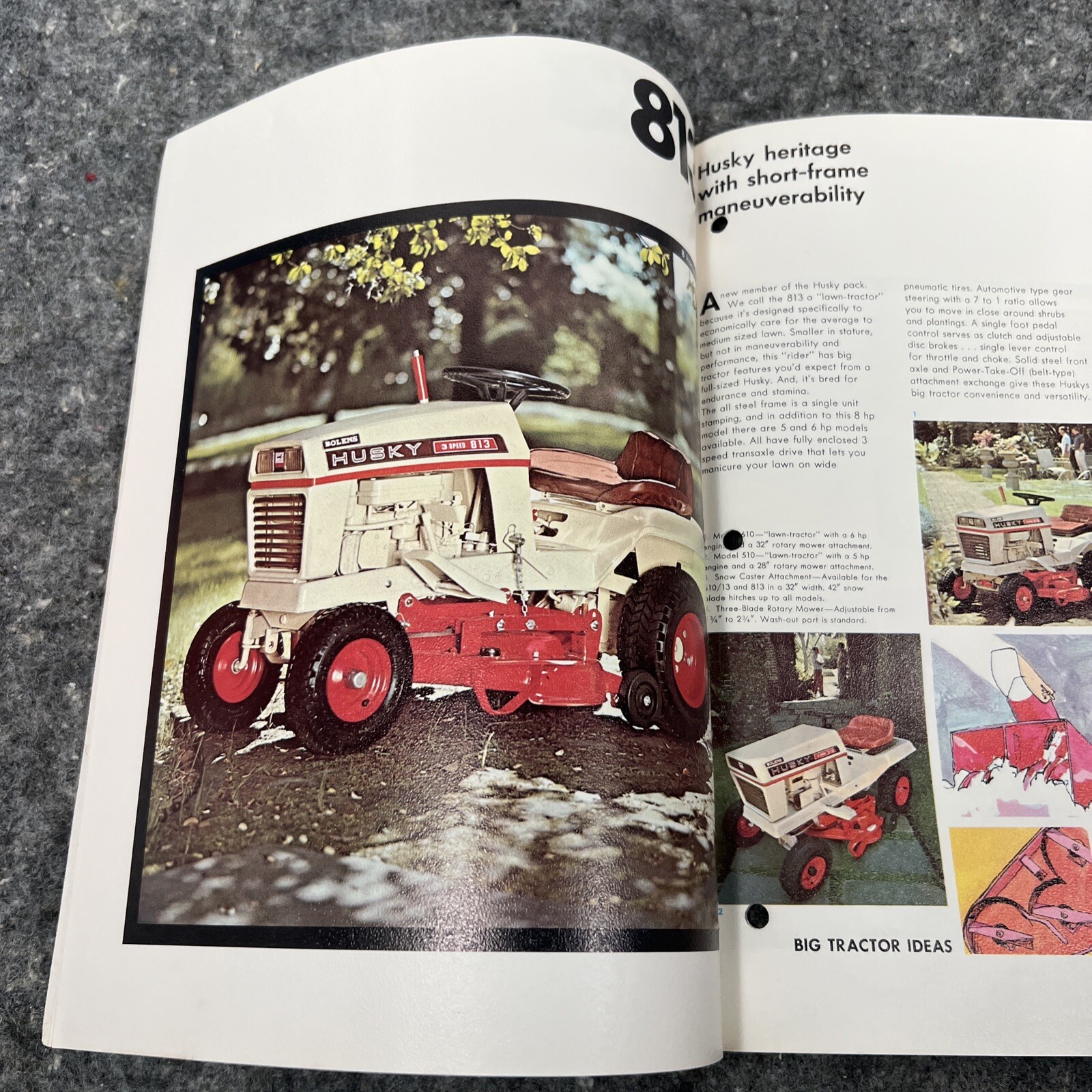 Bolens Husky Big Tractor Full Color Brochure 1886 1477 1476 1256 1054 853 813