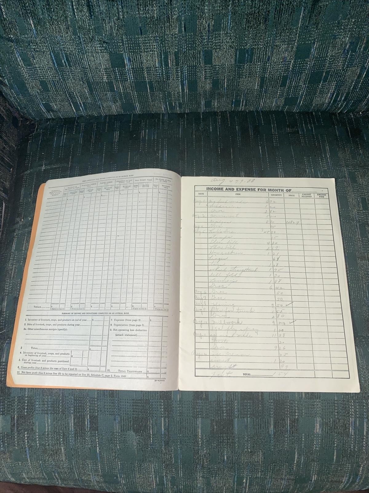 1949 Farm Record Income Tax Book Chippewa Falls Wisconsin First National Bank