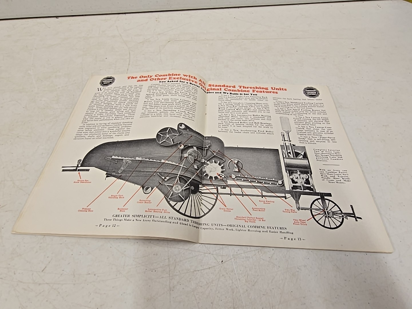 Vintage Avery Power Machinery Co Peoria IL Advertising Combine Catalog Brochure
