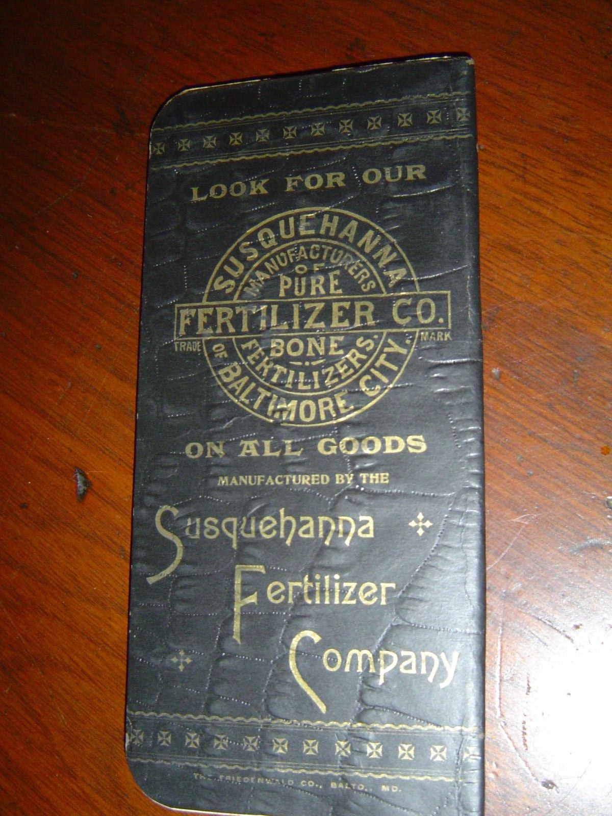 1896 Susquehanna Fertilizer Baltimore City, MD Notebook