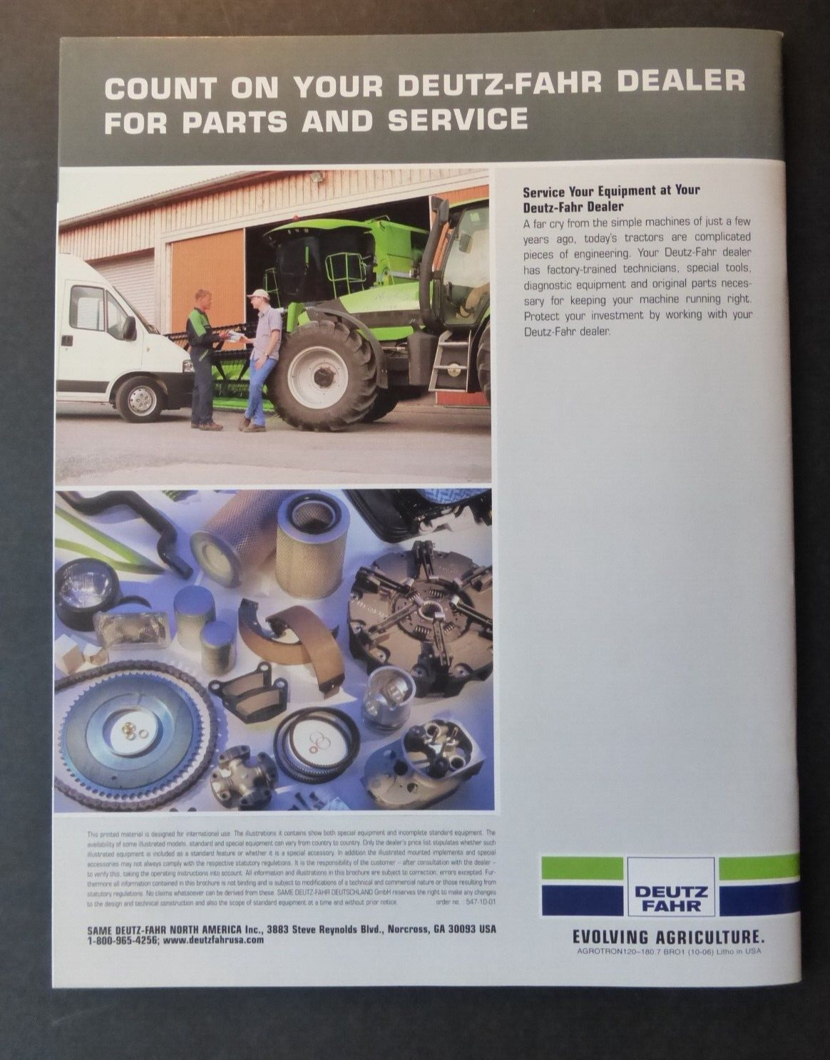 VTG Ad Sales Brochure Catalog Deutz-Fahr Agrotron 120 130 150 150.7 165.7 180.7