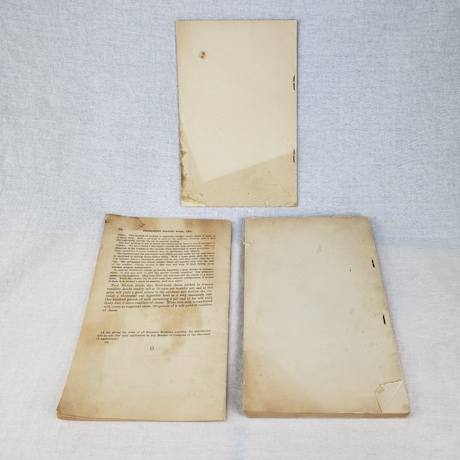 Antique Early 1900s Agriculture Statistics Booklets Farmer Bulletin Lot of 3