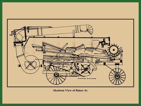 A.D. Baker Junior Threshing Machine NEW Sign 24×30&Prime; USA STEEL