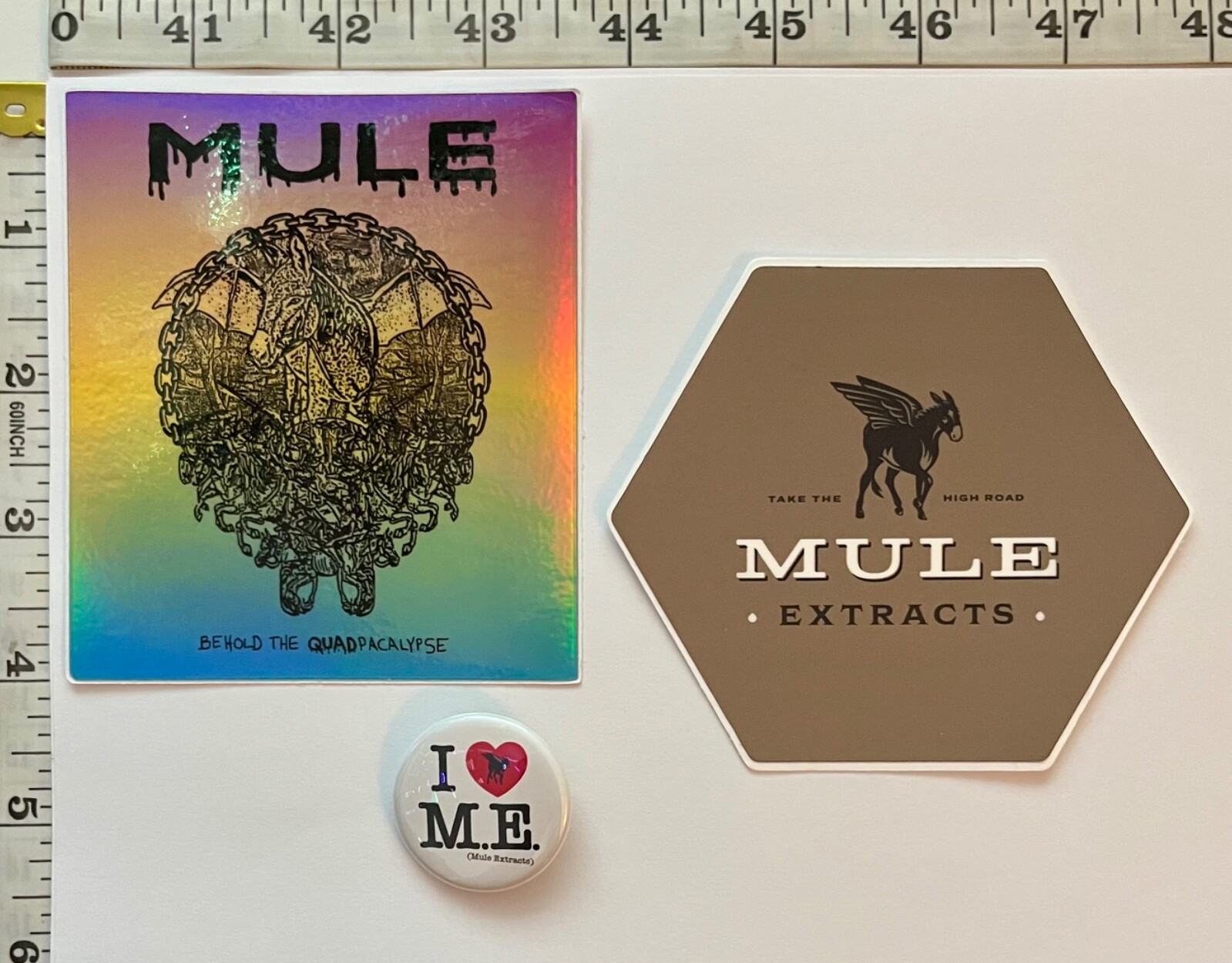 MULE EXTRACTS Button /Sticker Sets – OREGON, USA Cannabis Industry Advertisement