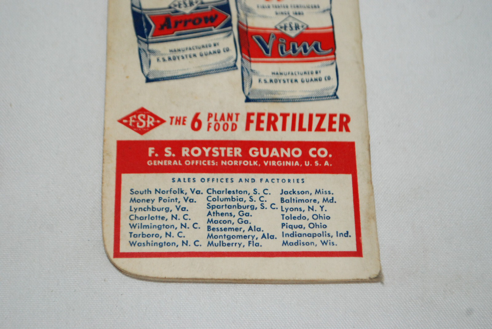 Royster Plant food Advertising FArmers Reference Notebook Circa 1959
