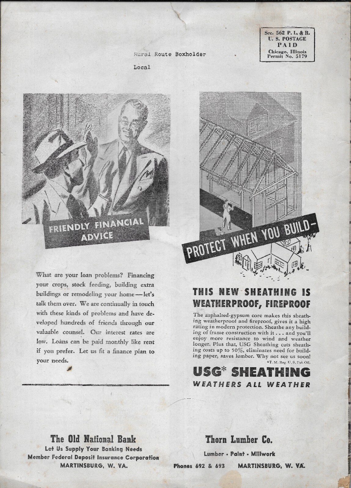 THE BUSINESS OF FARMING LATE SPRING 1949 ADV MARTINSBURG WEST VIRGINIA SOME WEAR
