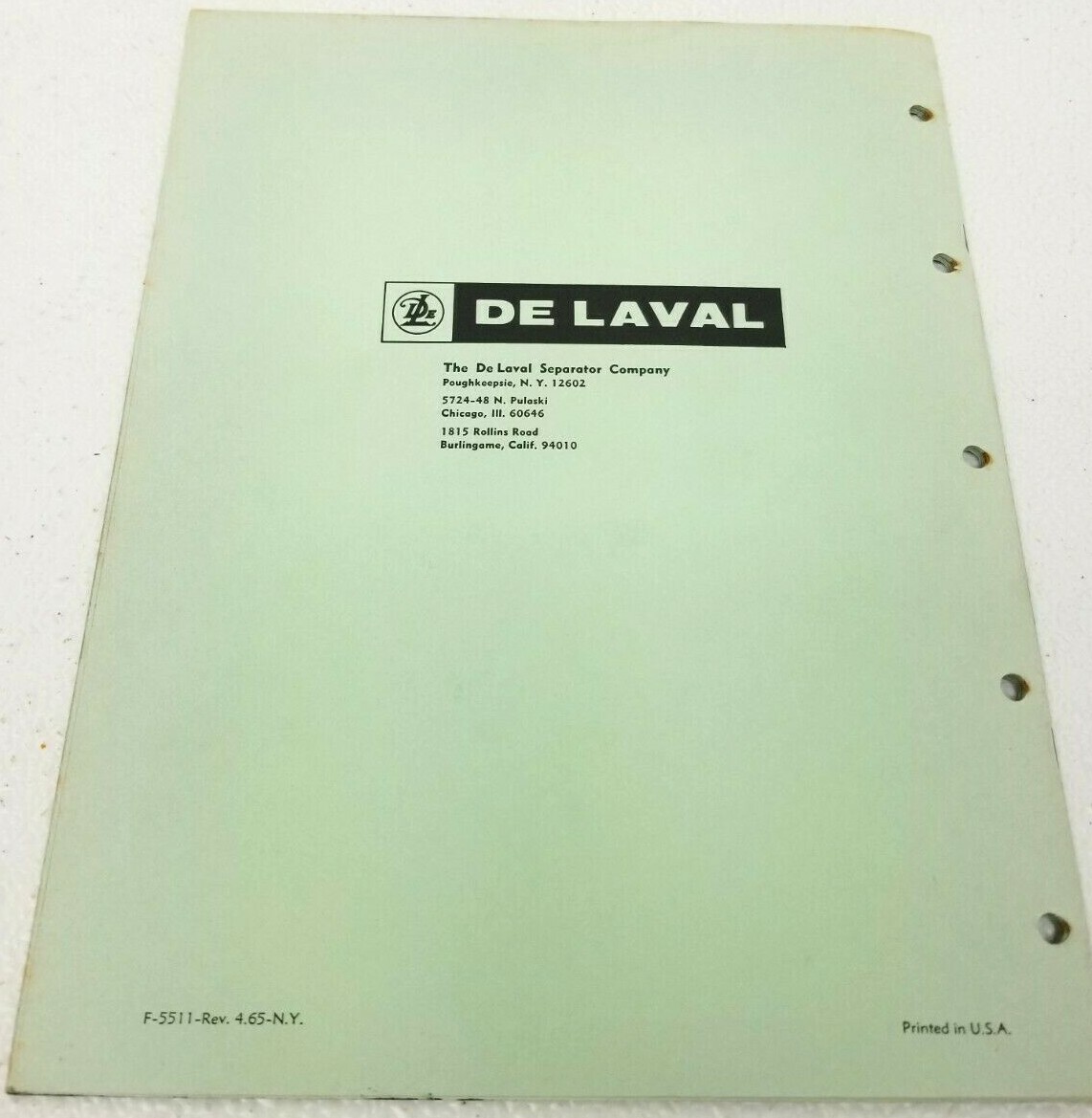 1965 DeLaval PARTS PRICE LIST Milker Water Heater Separator 8.5&Prime;x 11&Prime; Cow Dairy