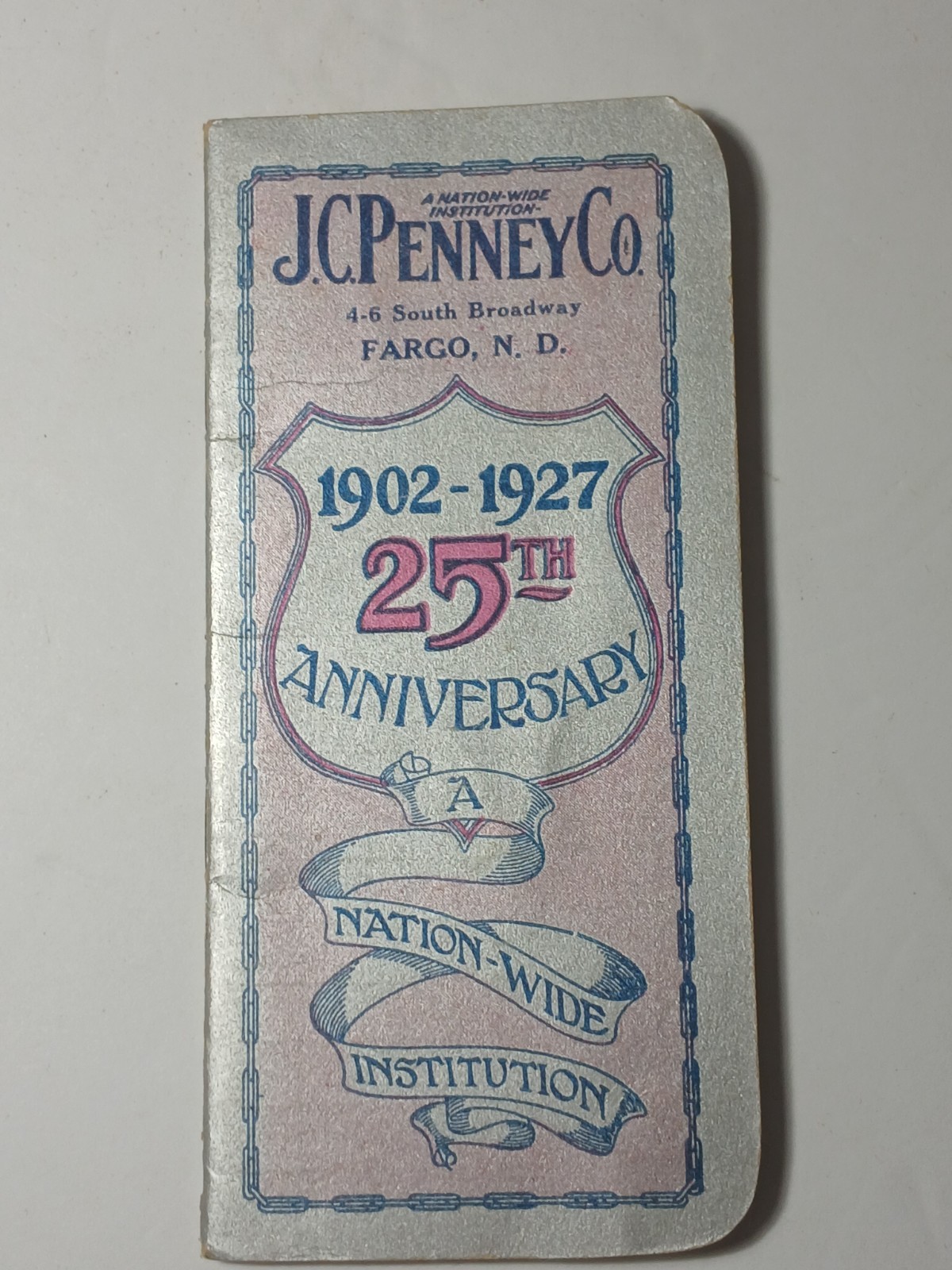 1927 Vintage Antique Fargo North Dakota JC Penney Advertising Ledger Book 25th