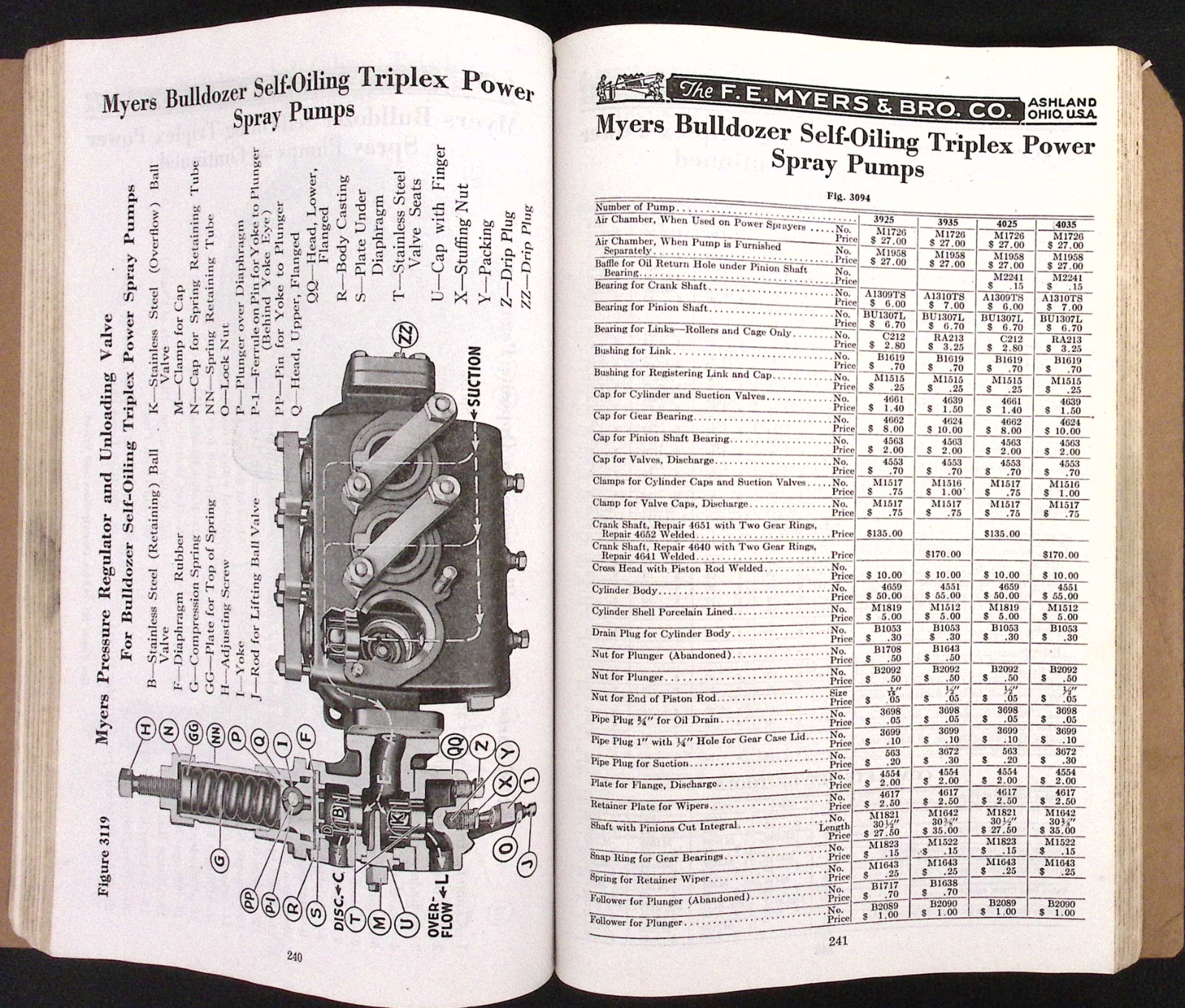 F E Myers & Bro Co Ashland OH No. R42 Repair Catalog Sprayers Hay Tools 1942
