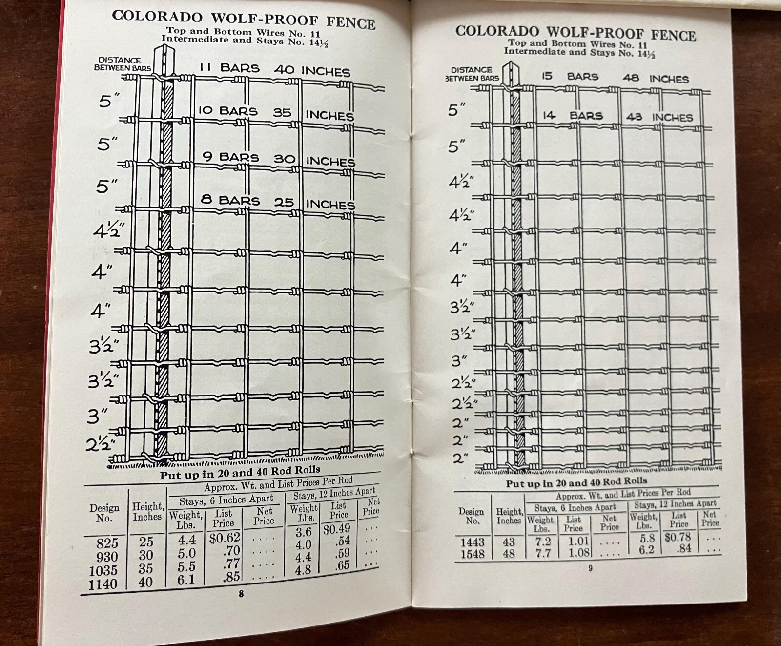 1932 Colorado Fence Catalog Price List sold by Holmes Hardware Pueblo Colorado H