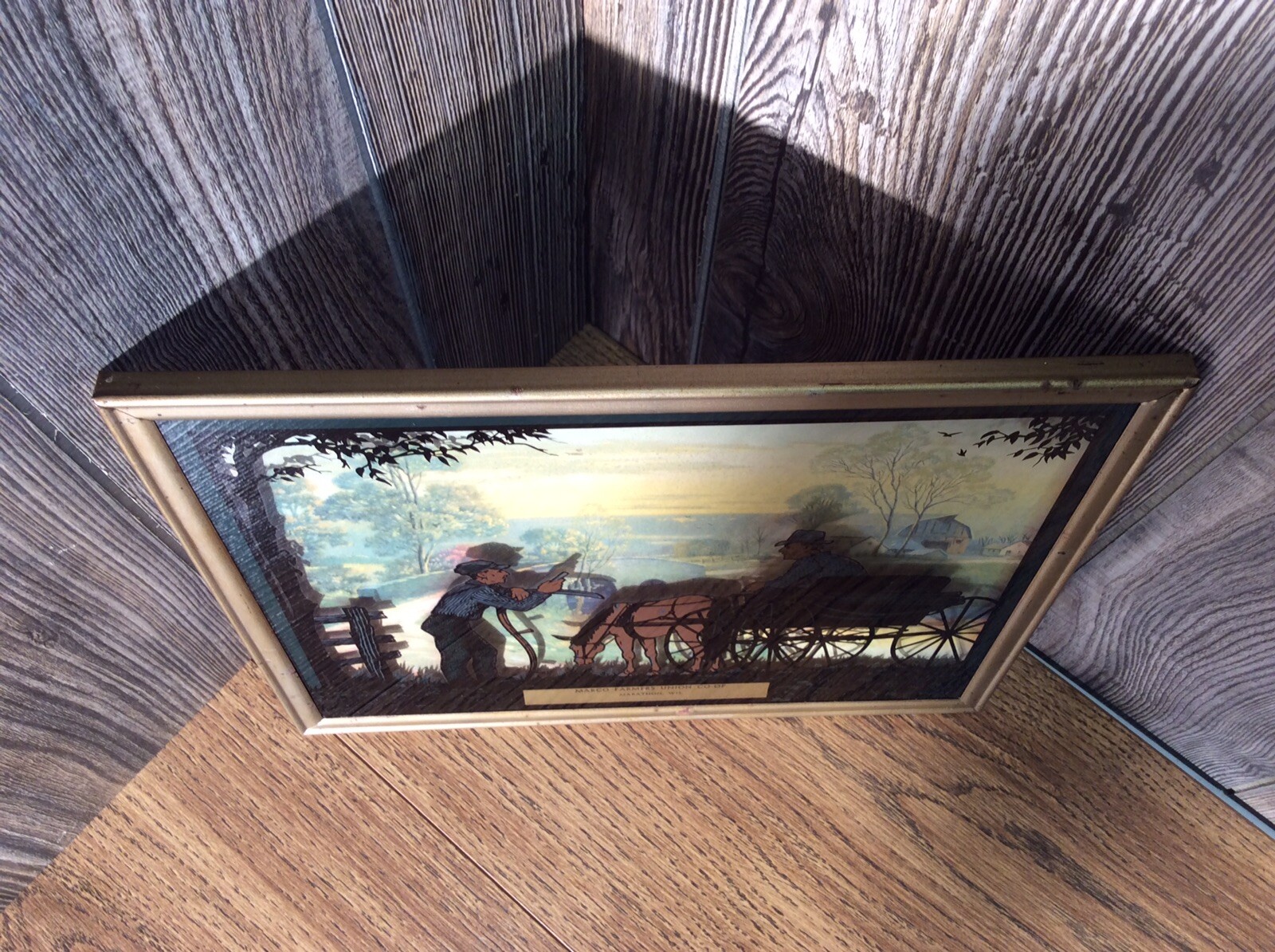 Vintage Farmers Union CO-OP Marathon Wi Advertising Promo Picture Box Pic B5