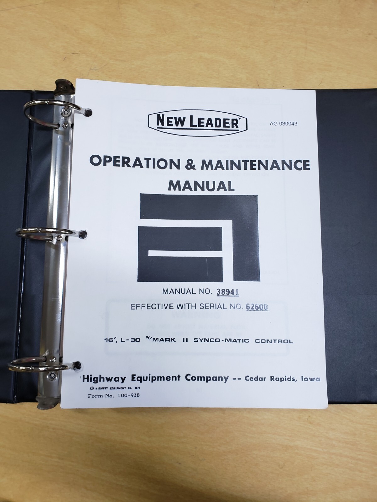 New Leader L-2020 L-70 L-30 Spin Spreader Operation Manuals with Parts List