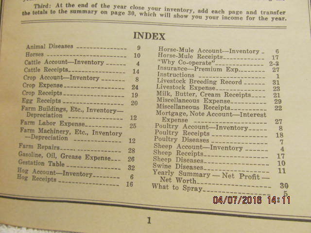 1941 Farm Account Book Vanderburgh Co. IN Unused With Agricultural Aids & Ads