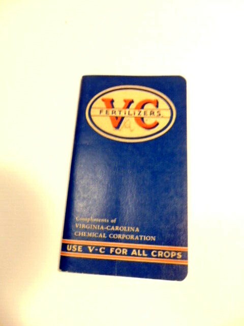 used Virginia-Carolina Fertilizers advertising notebook: 1938 & 1939 calendars