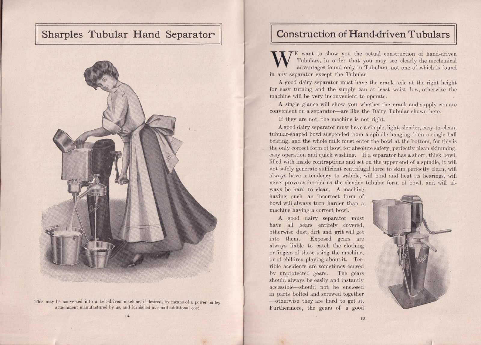 1910 Sharples Tubular Cream Separator Catalog Models Price List West Chester PA