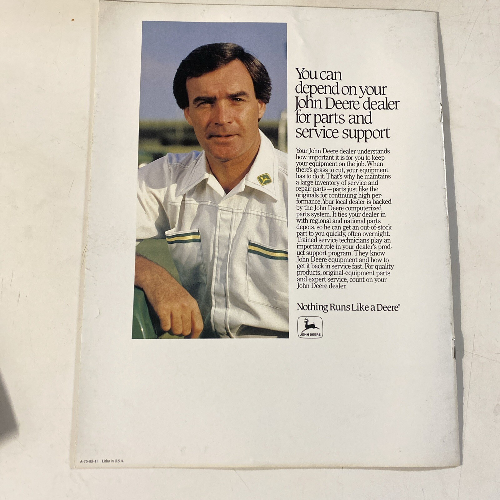 John Deere Front Mowers for 1985 Brochure