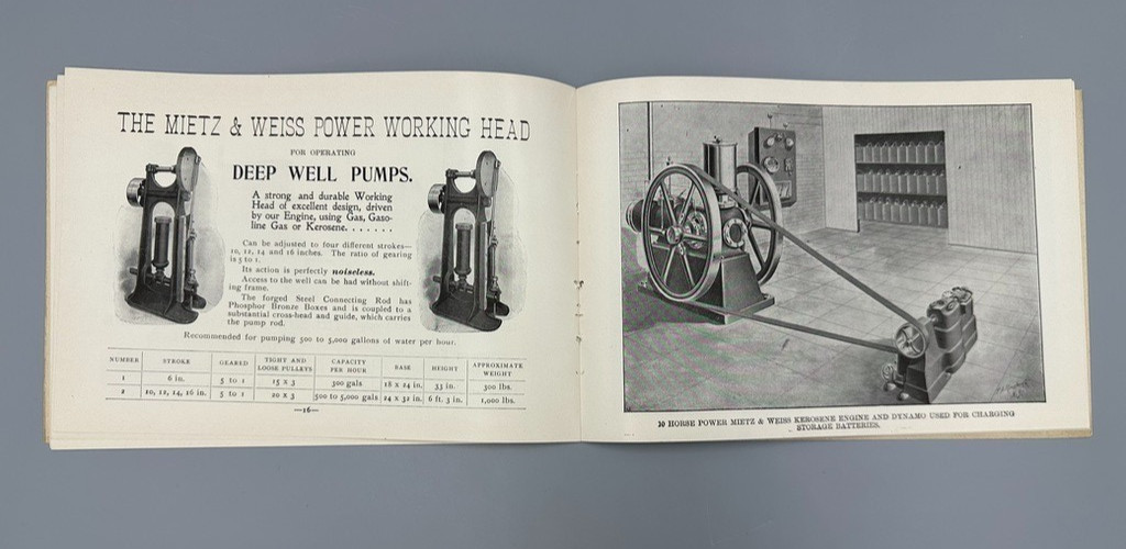 1901 MIETZ & WEISS Gas and Kerosene ENGINES CATALOG Antique Advertising