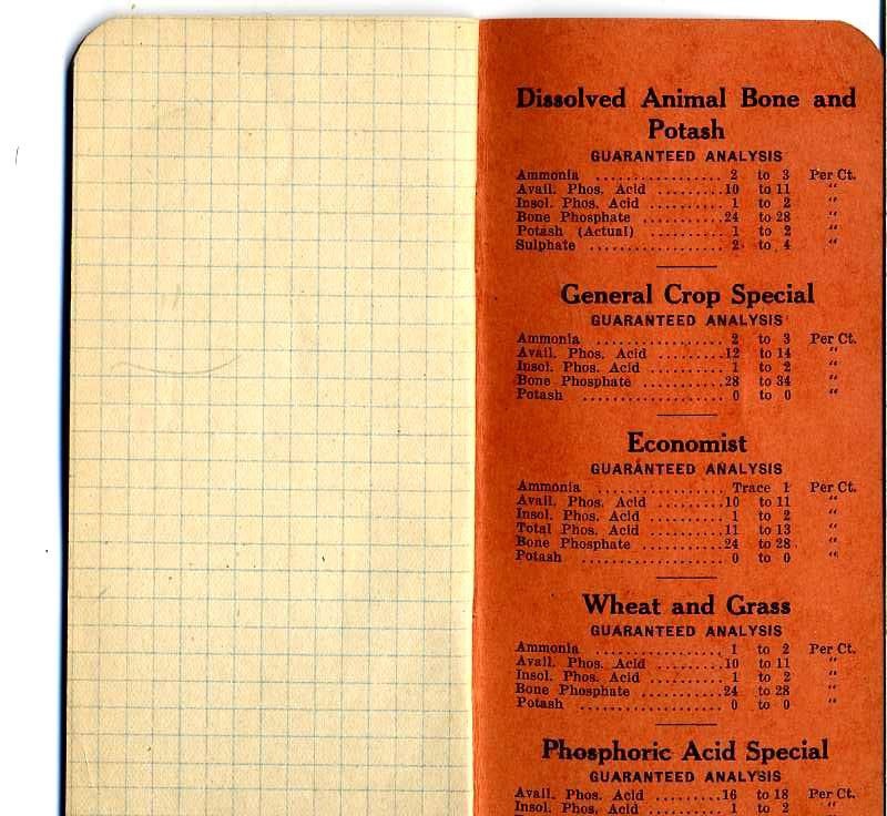 1920 vintage lancaster pa CHEMICAL COMPANY FERTILIZERS