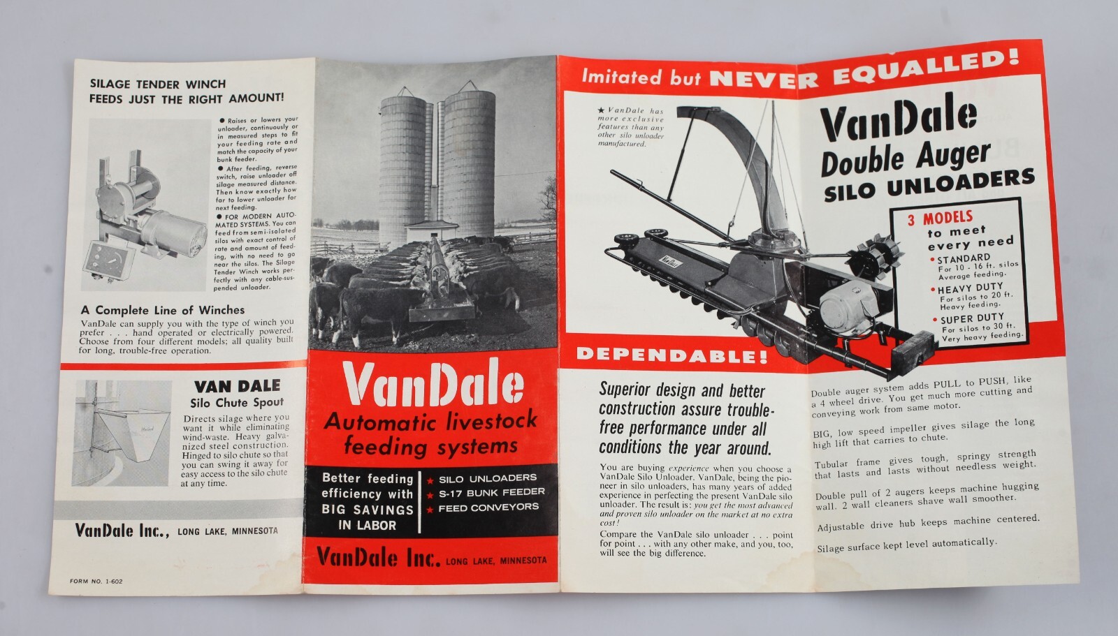 Vintage VanDale Automatic Livestock Feeding Systems Brochure Long Lake MN