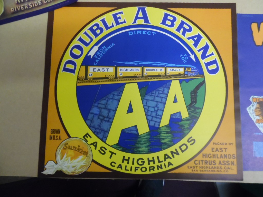 c.1940s California Fruit Crate 5 Label Lot Double A Citrus More Vintage Original