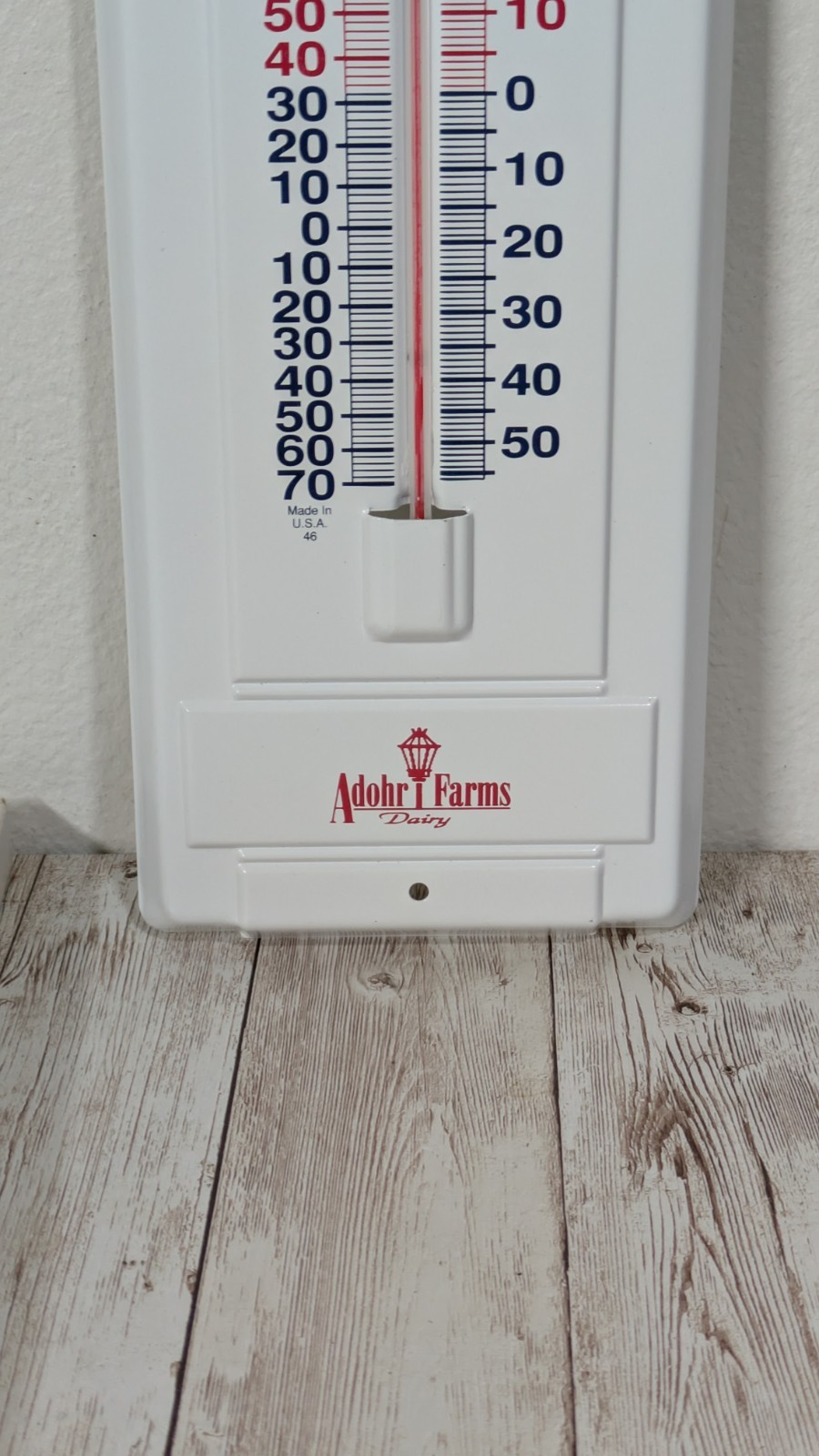 Vintage CALIFORNIA ANGELS Promotional THERMOMETER with ADOHR FARMS DAIRY USA