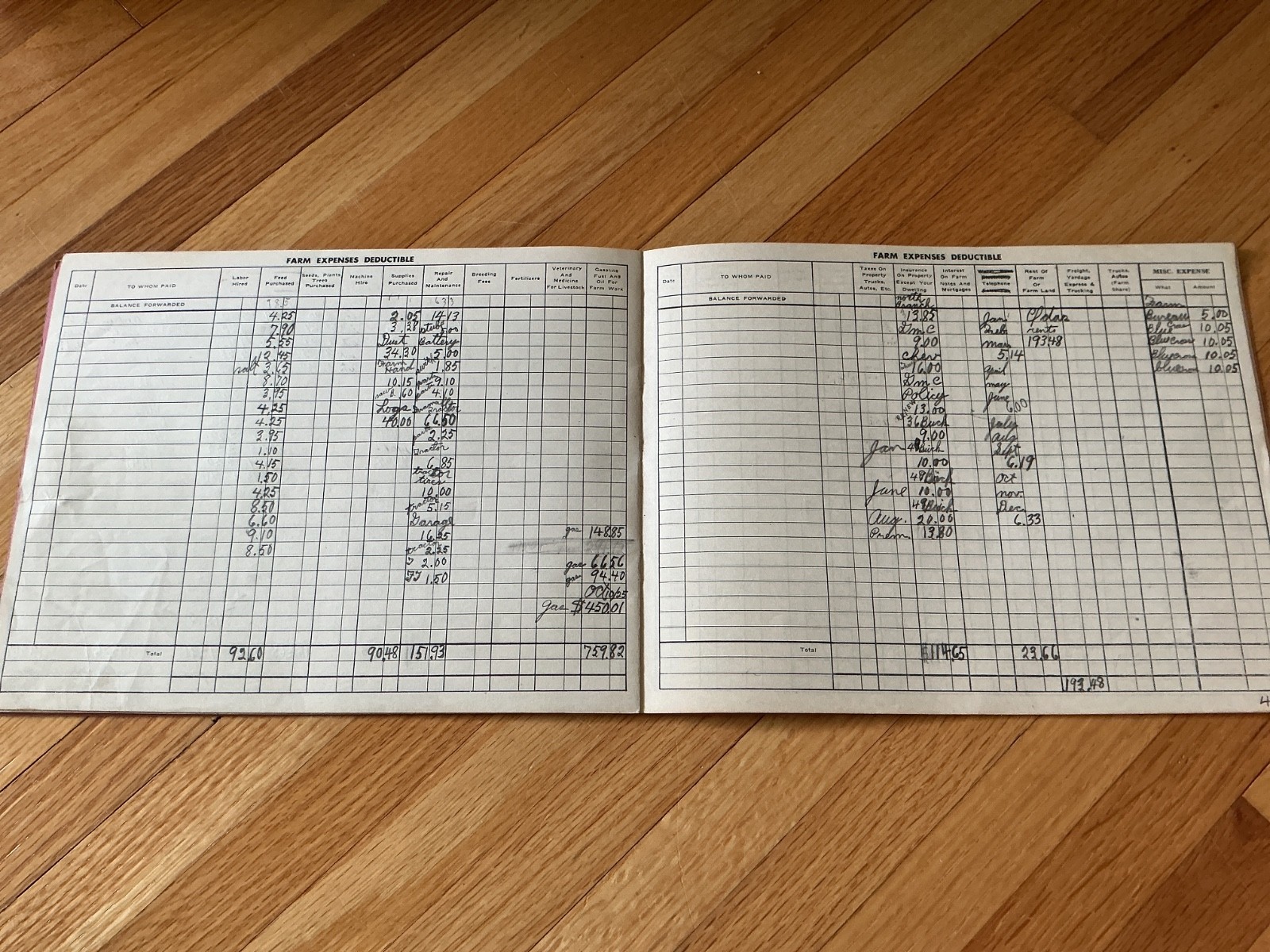 1951 Farm Acct. Record Book – Bly Rendering Works – Princeton, Minnesota