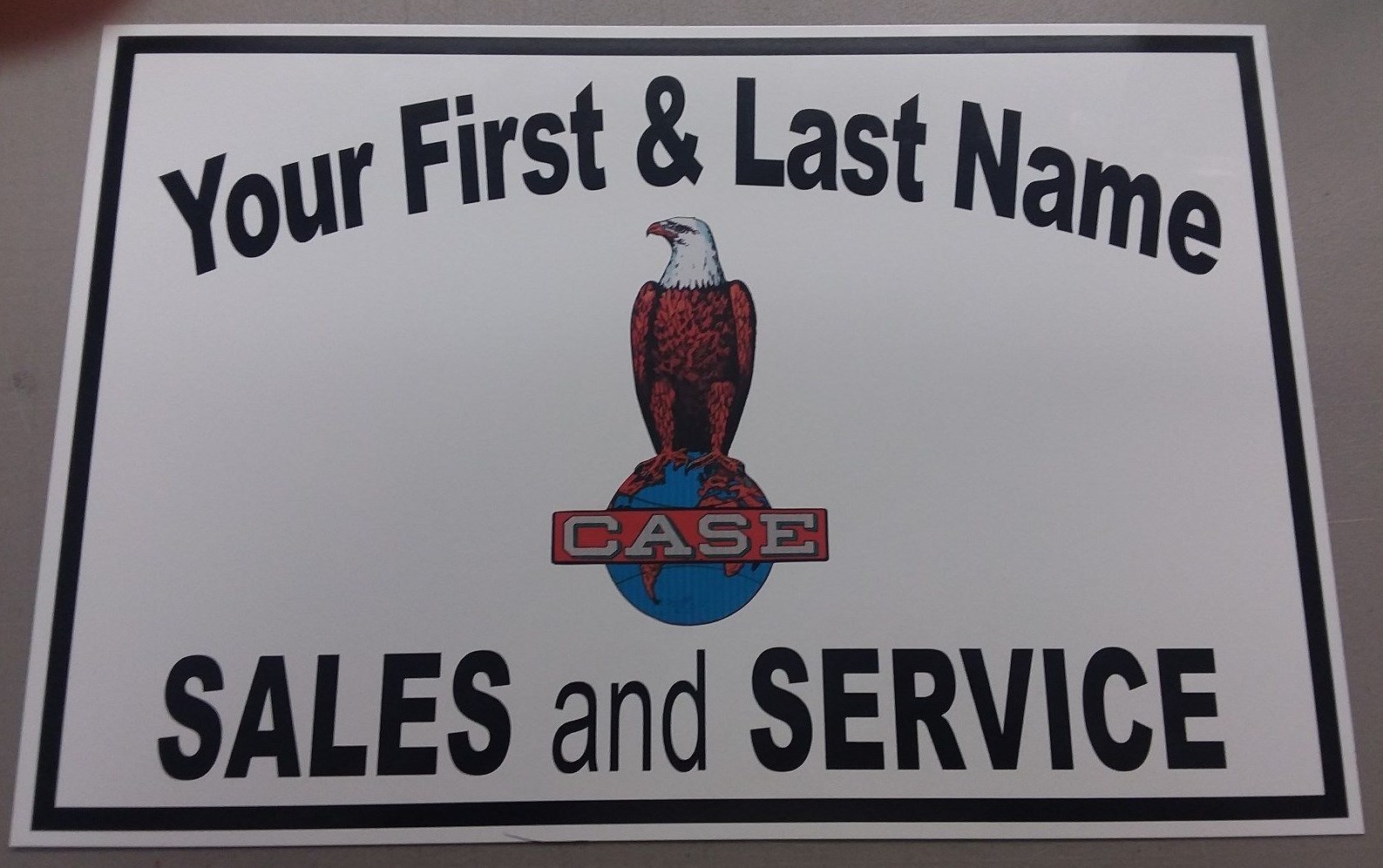 PERSONALIZED CASE EAGLE TRACTOR ALUMINUM NAME SIGN