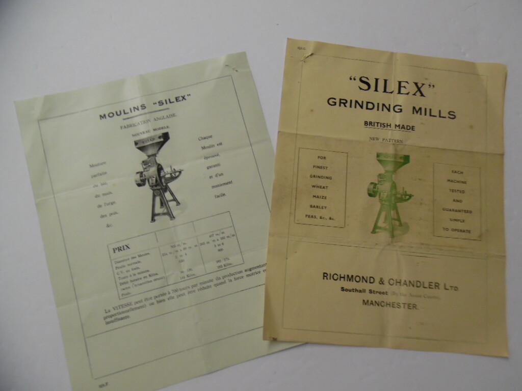 1920s SILEX Grinding Mills Catalog Sheet Lot Richmond & Chandler British Vintage
