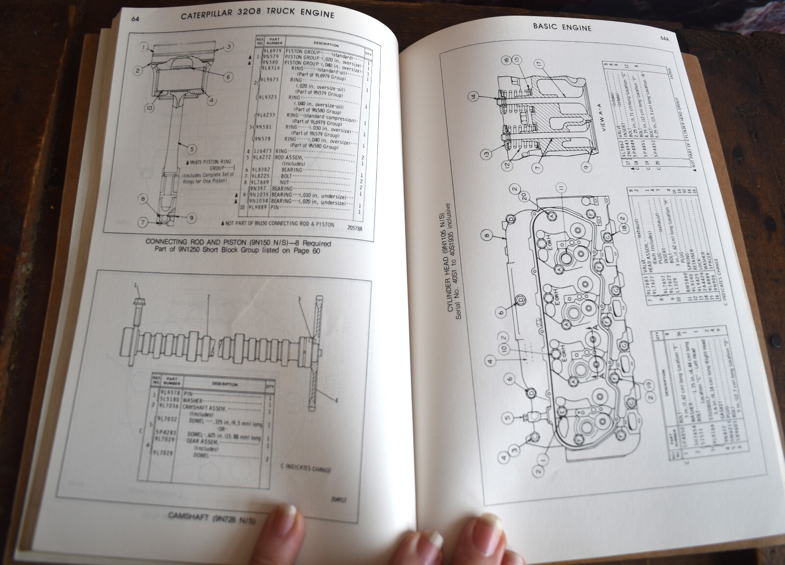 1970s Caterpillar 3208 Truck Engine Parts Book Catalog