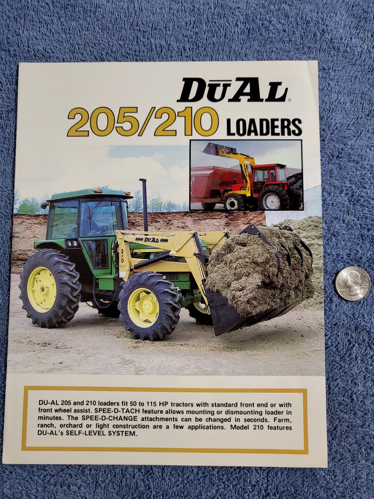 DUAL Model 205 210 Farm Tractor Loaders BROCHURE John Deere Hesston Allis etc.