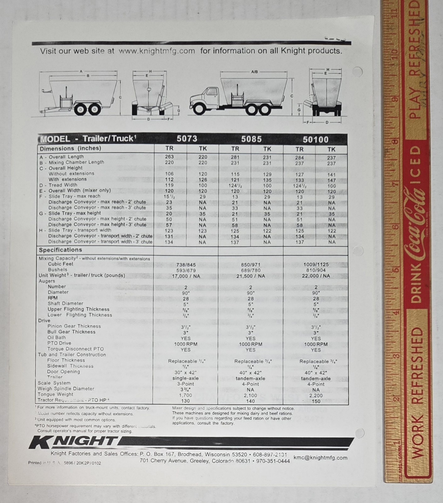 Knight Verti-Maxx Mixers Vintage Farm Agricultural Advertising Paper