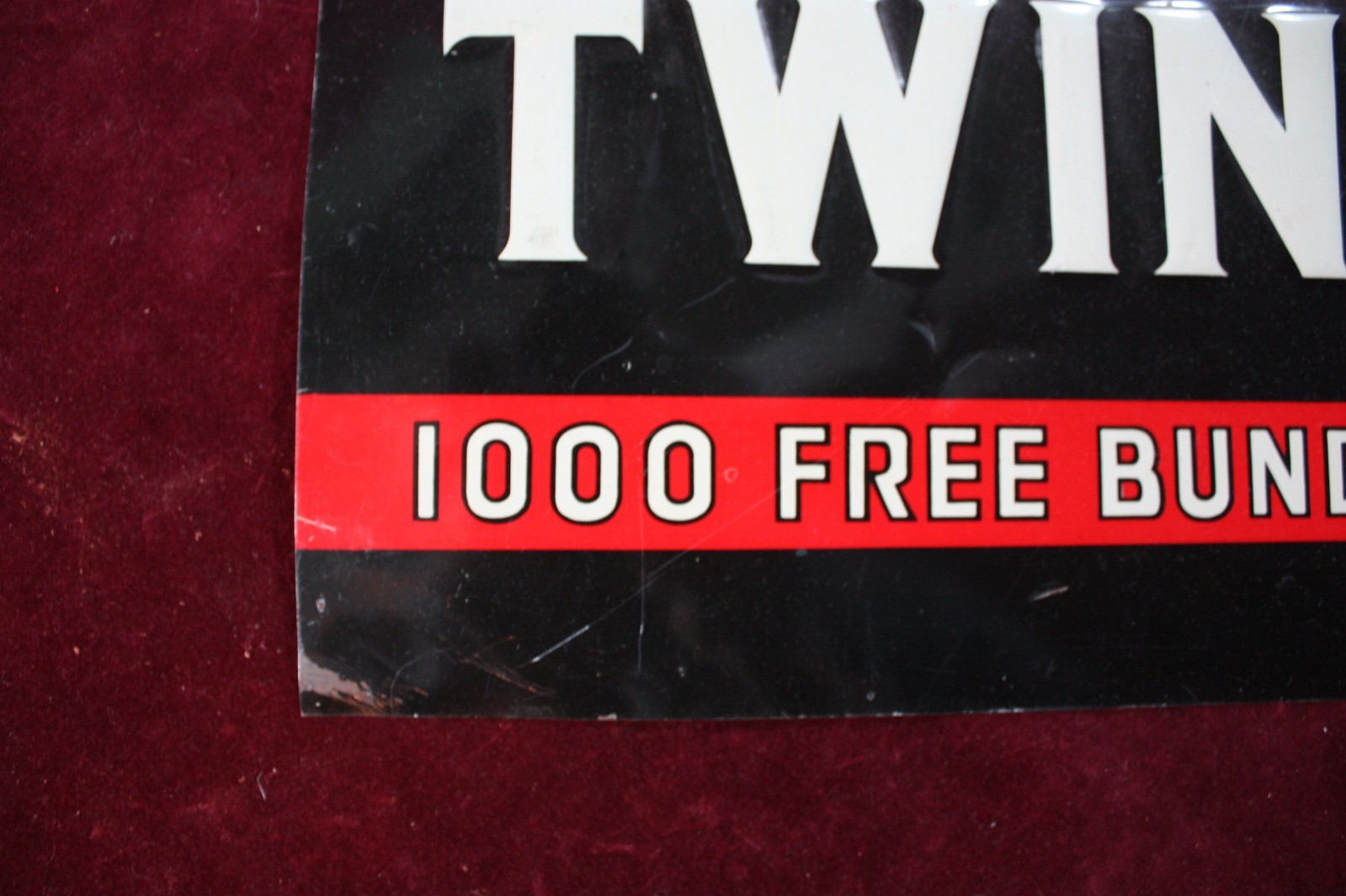 ** VINTAGE WE SELL KO KNOCK-OUT BINDER TWINE TIN SIGN AG DEALER ADVERTISING **