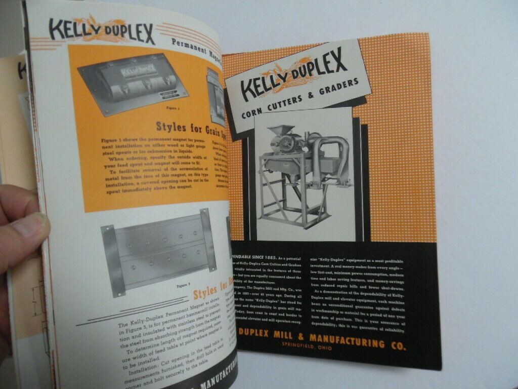 1950s Kelly Duplex Dealer Catalog Binder Hammer Mill Corn Springfield OH Vintage